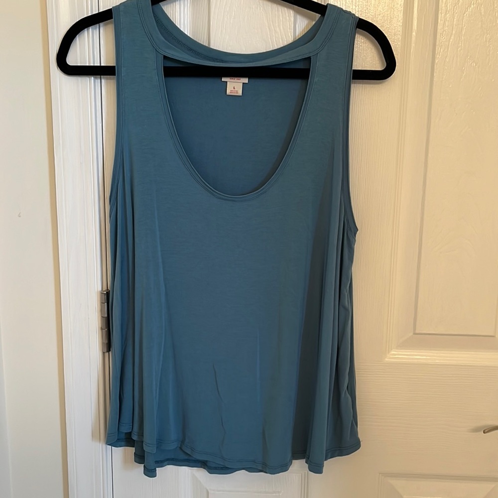 Mossimo Supply Co Blue Scoop Neck Tank Top Size Large